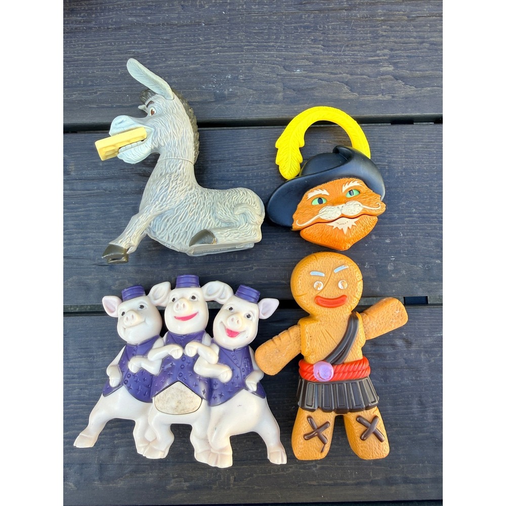 McDonalds 2010 Shrek Forever After Happy Meal Toy Lot Donkey Gingy Pigs Puss BT